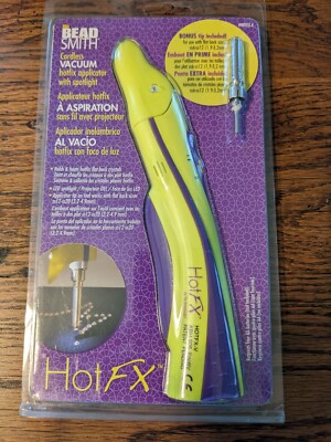 The Beadsmith Cordless Vacuum Hot Fix Applicator with LED Spotlight, Bonus. New