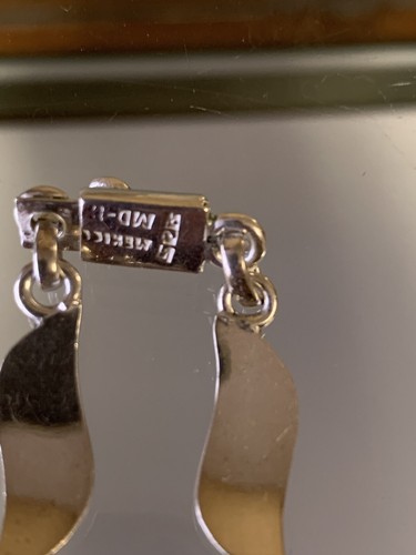 Sterling Silver Mexico Turquoise And Resin Drop Necklace And Earring Set