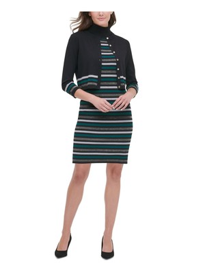 

TOMMY HILFIGER Женский черный открытый кардиган в полоску с рукавами 3/4