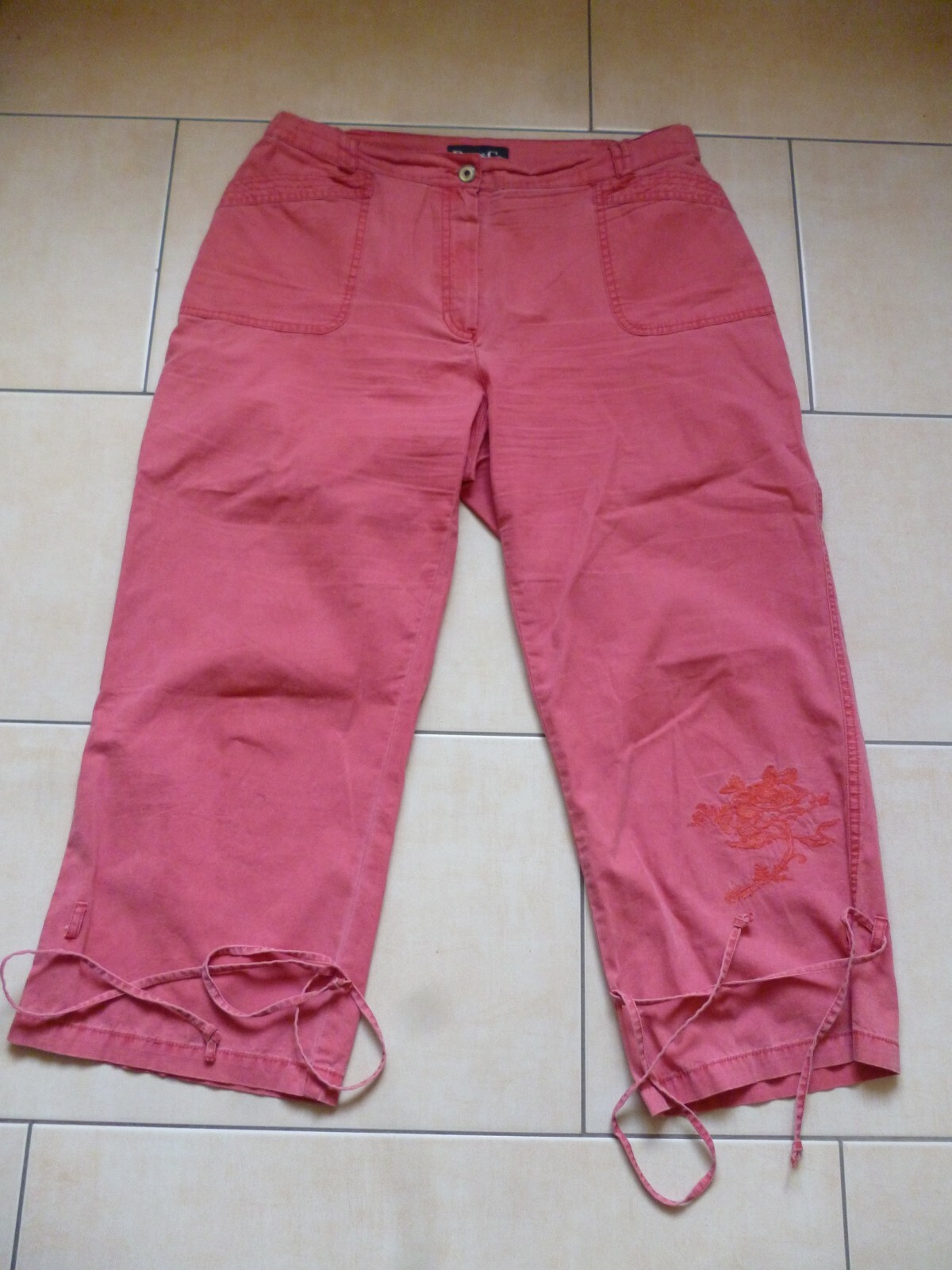 Denim & Co.Damen Hose / Damenmode /  Hosen Gr. 44 rot 3/4 Hosenlänge 