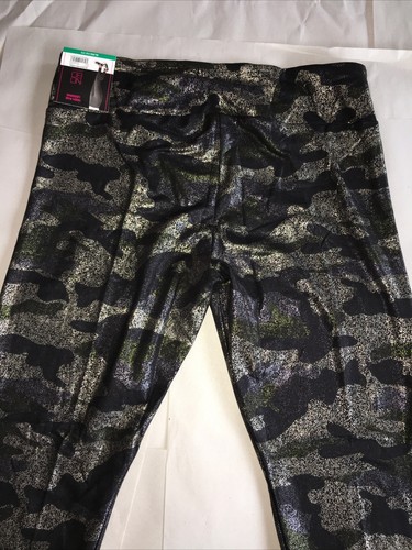 NWT NOBO Jr’s BLACK & METALLIC CAMO HIGH RISE SUEDED LEGGINGS X-Large (15-17)