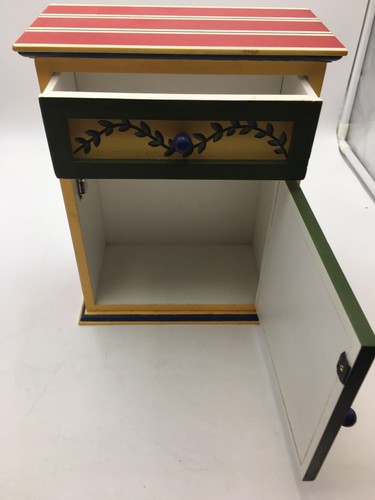WOODEN ROOSTER CABINET WITH DRAWER AND DOOR