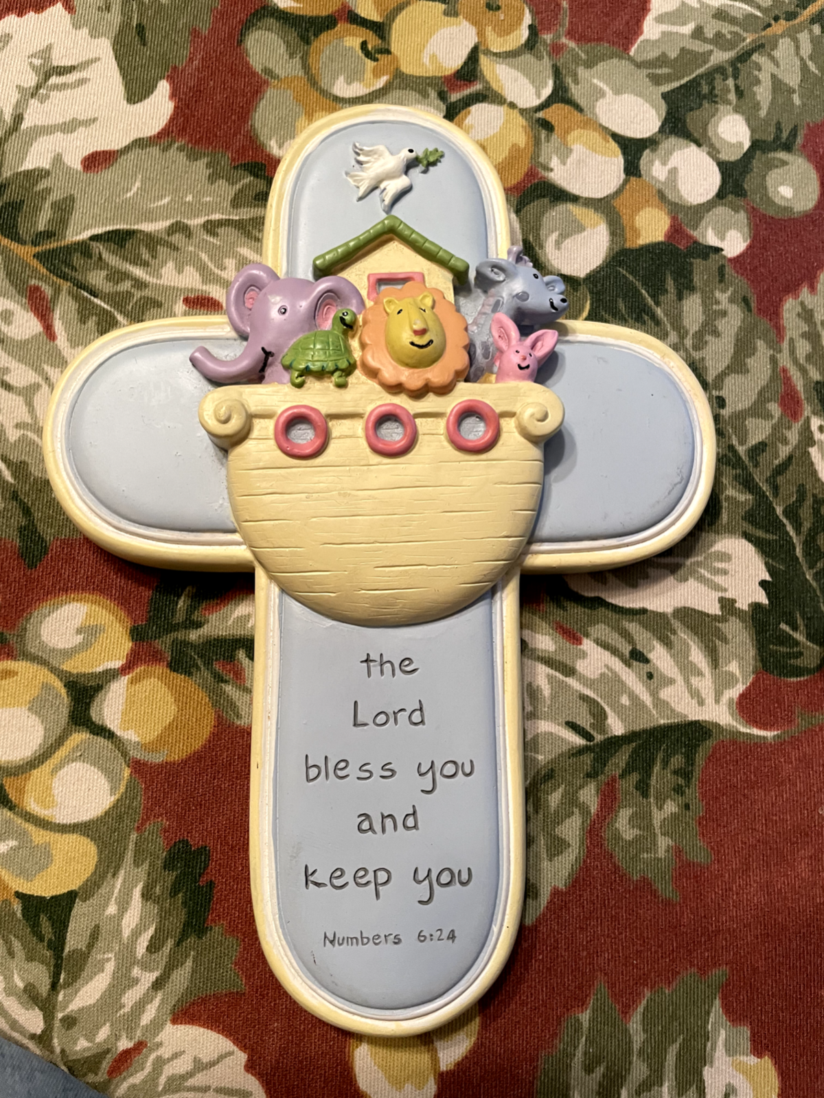 Noah's Ark wall hanging Inspirio Zondervan 2002 yellow blue 