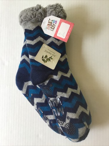 Nonskid Lined Blue/grey Jojoba Oil Nwt
