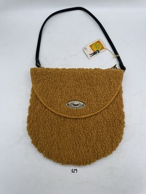 Jerry Terrence Carpet Bag Mustard Yellow Sherpa Nylon Carpet Purse NOS With Tag