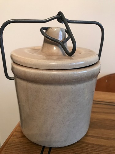 Vintage WIN SCHULER'S Distinctive Dining SINCE 1926 Pottery Cheese Crock 4