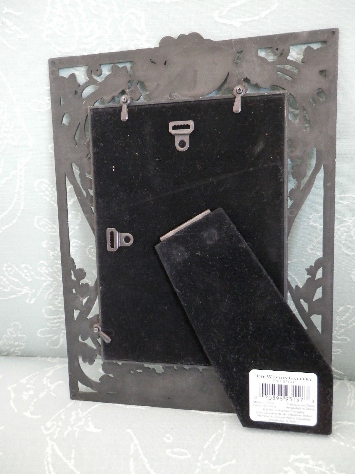 Classic Pewter Picture Photo Frame, 5x7, Wedding Bells & Flowers, New