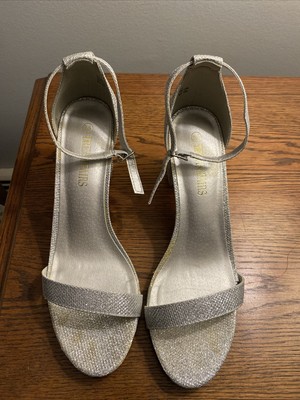 Dream Paris Silver Glitter Heels Low Chunk Size 8.5 Women s