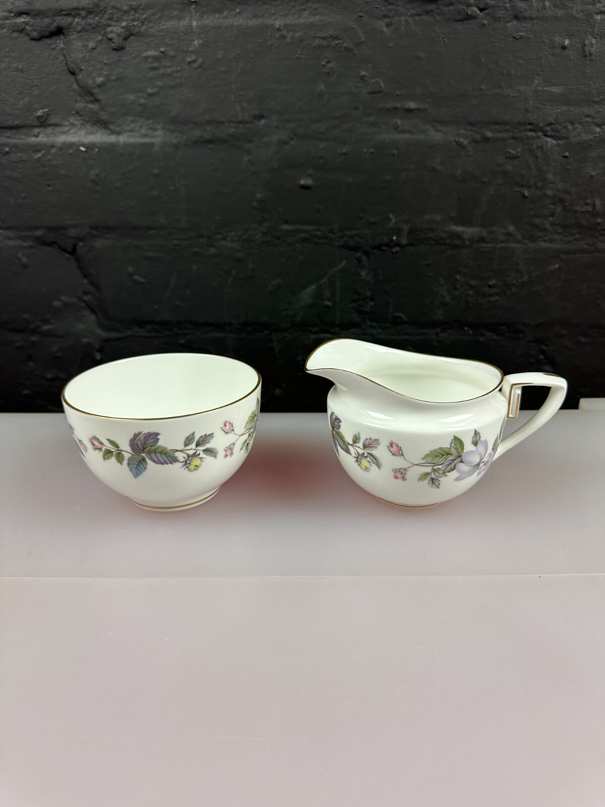 Royal Worcester June Garland Milk Cream Jug 3.25" and Open Sugar Bowl 3 Sets