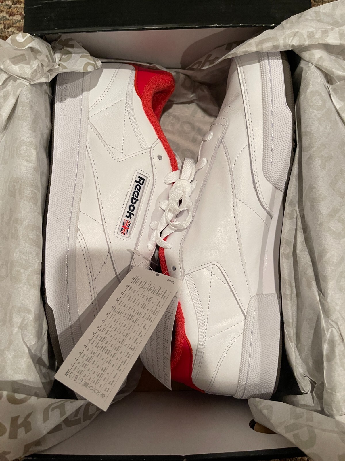Reebok x Eric Emanuel Men's Club C 85 Shoes 12 US Red/White FY3412. New w/  Box.: купить с доставкой из США, цена 14 838 руб - (204139406727)