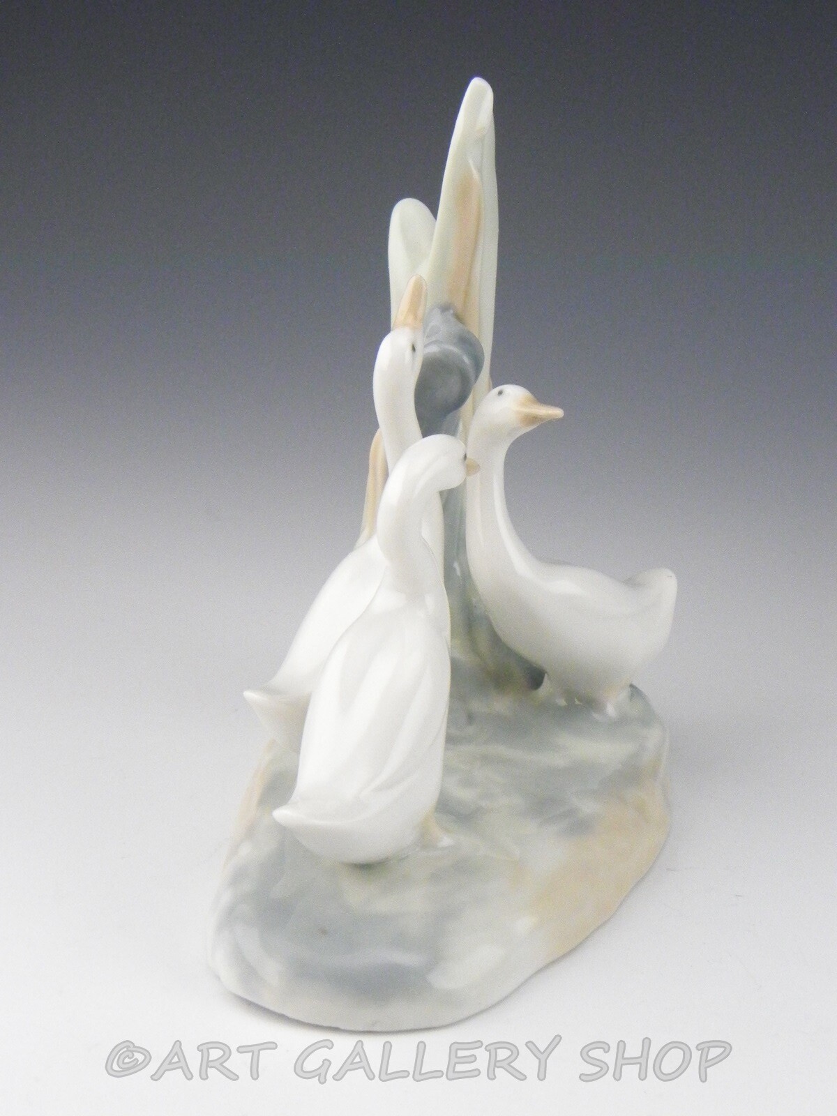 Nao Lladro Spain Figurine Three Goose Geese Ducks Group Retired Mint