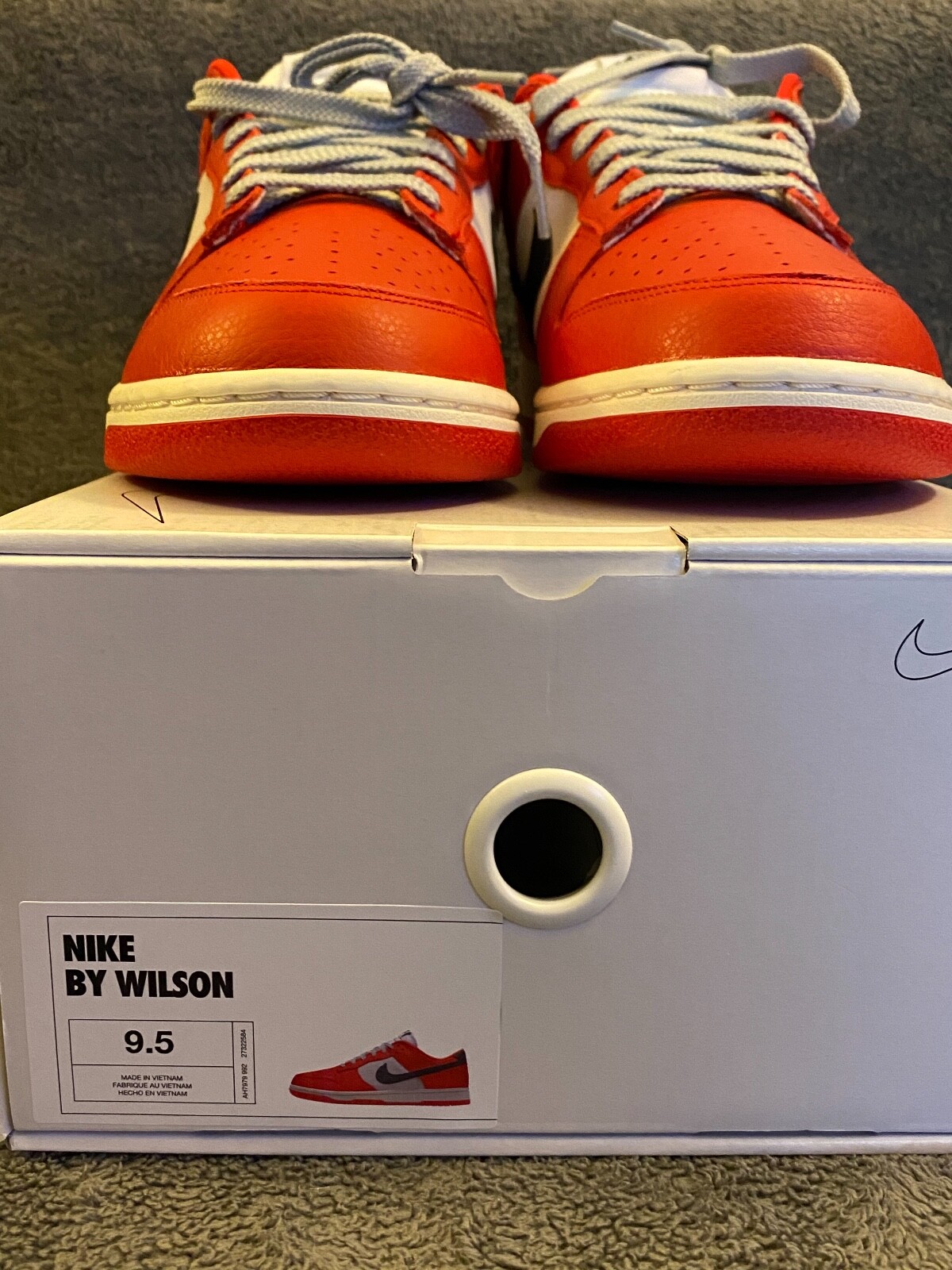 Pre-owned Nike Dunk Low 365 By You Id Chicago Red Black White Sz 9.5