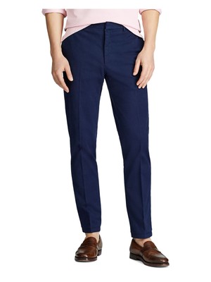 

POLO RALPH LAUREN Мужские темно-синие брюки без защипов, эластичные брюки чинос 34W\33L, Navy, 715782961001