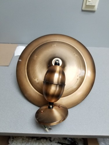 Copper Colored Mid Century Vintage Retractable Pull Down Light Lamp Ceiling+