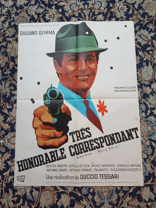 Affiche Tres Honorable Correspondant 60x80 Gemma Tessari [1966 Polar Italien]