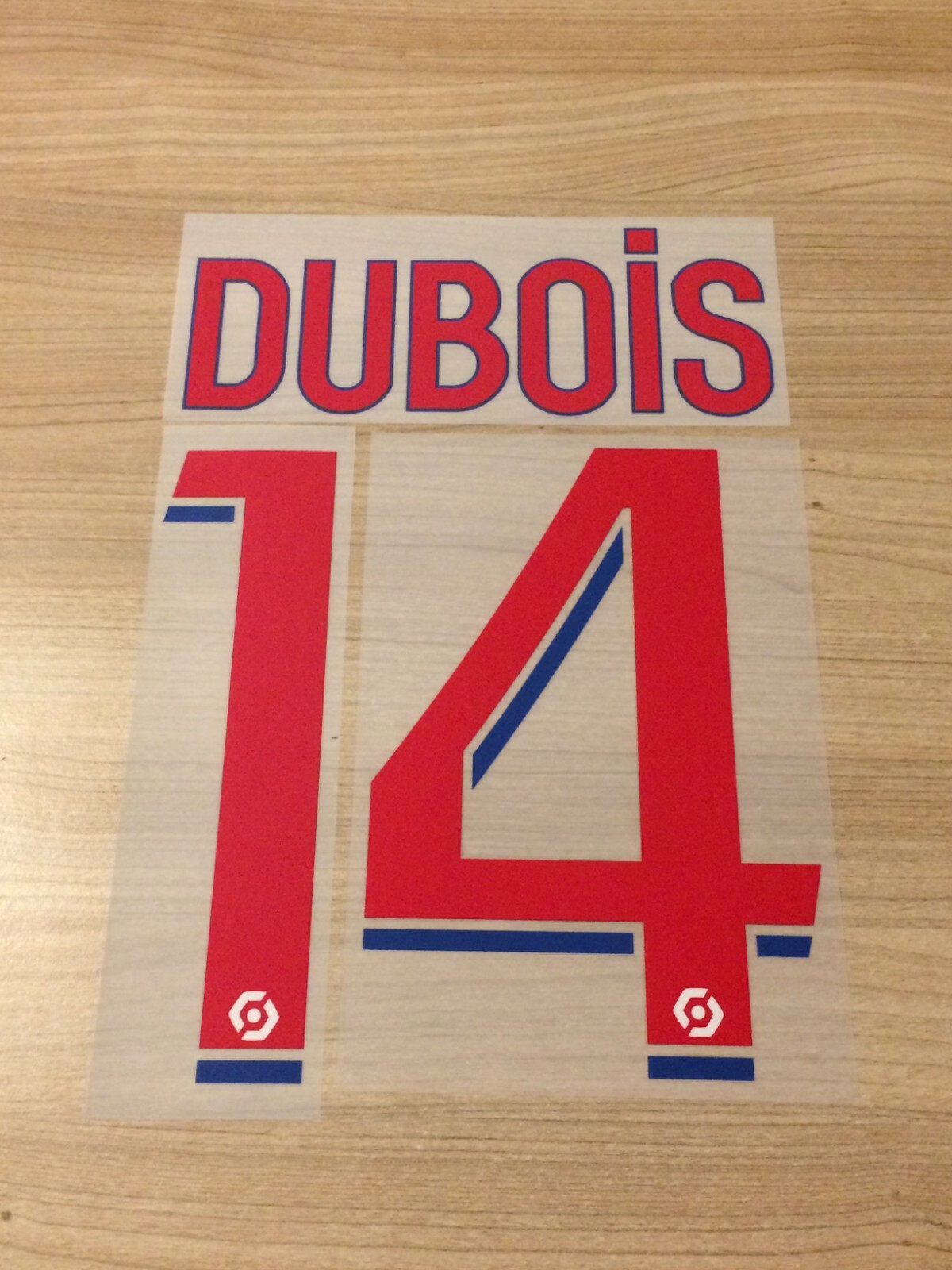 Flocage officiel DUBOIS N°14 OL 2021/2022 pour maillot domicile home