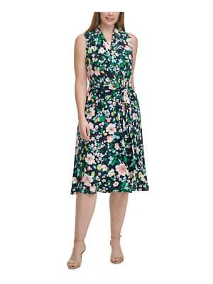 

TOMMY HILFIGER Женское темно-синее платье ниже колена Wear To Work Faux Wrap Plus, Navy