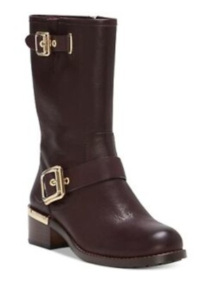 

VINCE CAMUTO Женские бордовые байкерские кожаные ботинки на каблуке с ветром и круглым носком 9,5 м, Burgundy, VC-WINDY