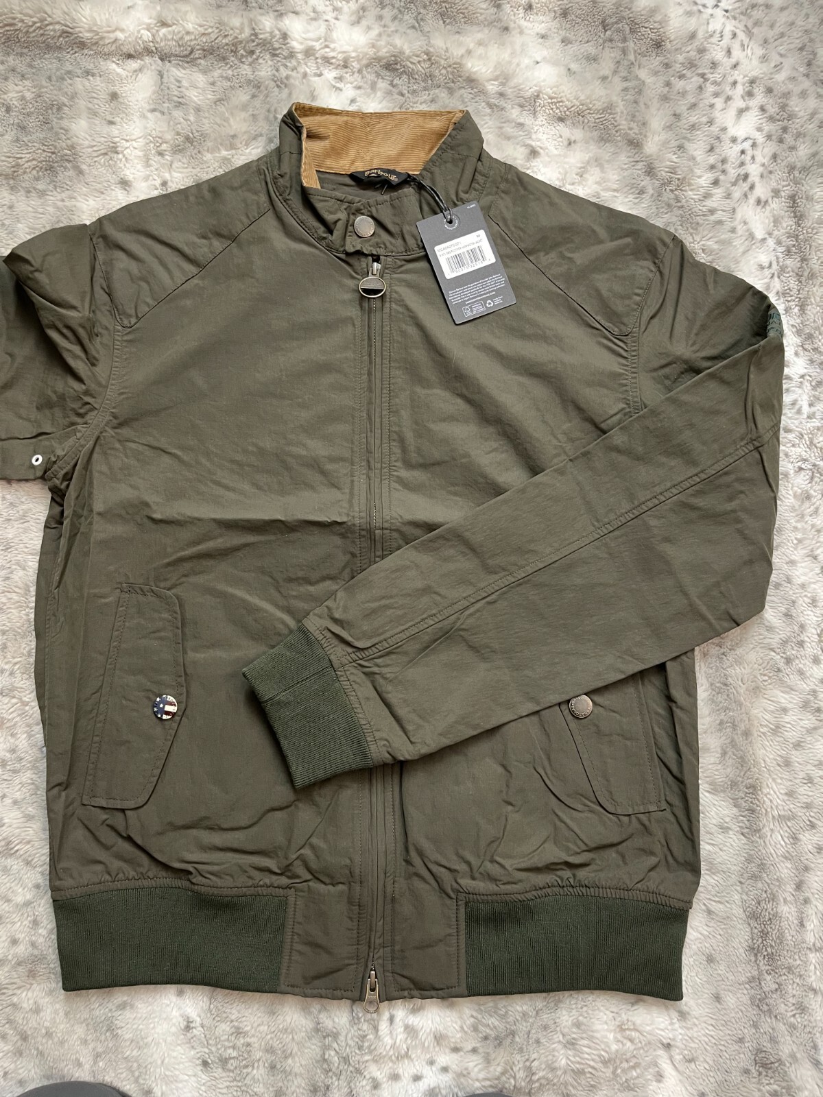 Pre-owned Barbour Steve Mcqueen Rectifier Harrington In Sage British Luxury