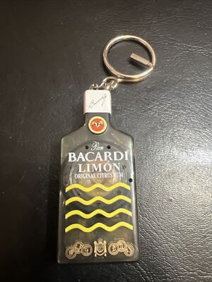 BACARDI Limon RUM plastic talking bottle keyring key chain keychain 2.75''