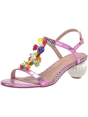 

BETSEY JOHNSON Женские розовые сандалии Theaa с пяткой на пятке с подвесками в виде фруктов, 5,5, Розовый, THEA01SS5