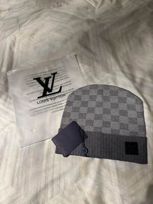 Louis Vuitton Petit Damier Beanie Grey One-size W/ Packaging And Tags
