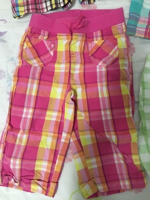 Jumping Beans Toddler Girl Colorful Plaid Bermuda Shorts Lot Pink Green Size 4T