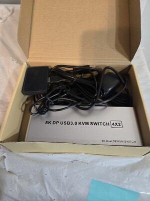 Rytaki 8K DP USB 3.0 KVM Switch 4x2
