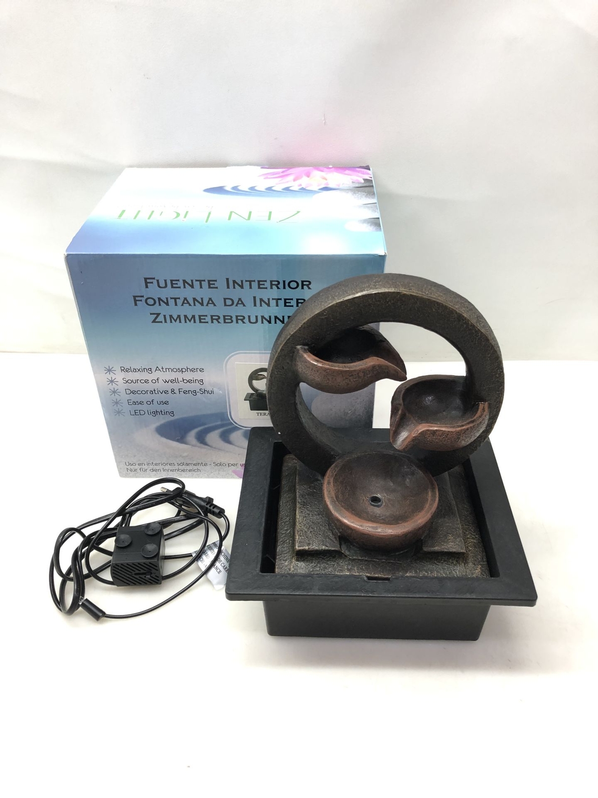 MAGICLULU Keramik Wasserfallbrunnen - Dekorativer Springbrunnen Ohne Pumpe