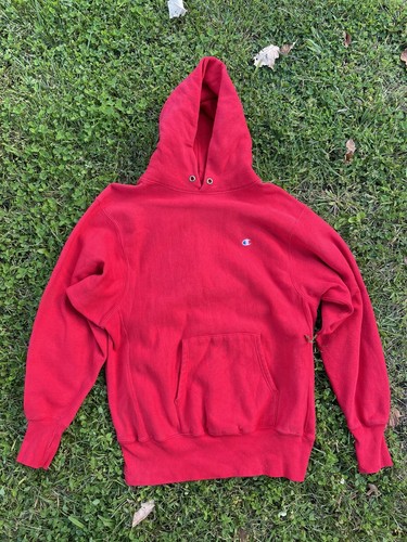 Vintage 90s Champion Reverse Weave Hoodie Red Size XL | eBay