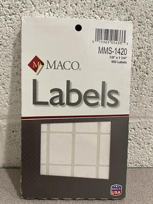 MACO White Labels 7/8'' x 1-1/4'' 500 Labels MMS-1420