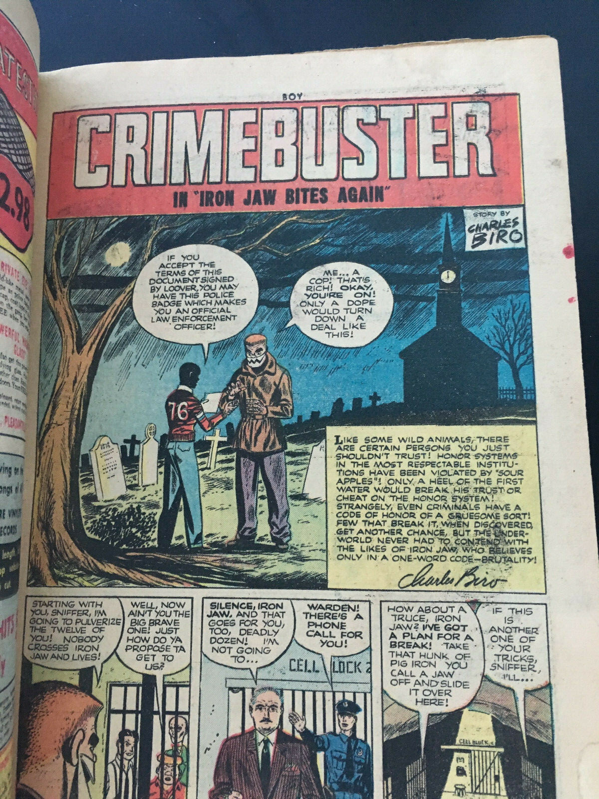 BOY COMICS #81-1952-Lev Gleason-Biro-Iron Jaw-sci fi!-Golden Age-Crimebuster