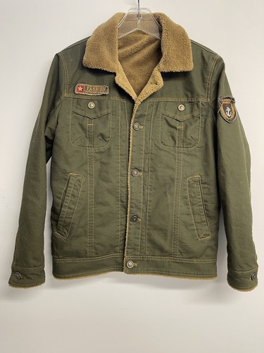 FAUX SHEARING BOMBER JACKET　メンズ Faux Leather Bomber Jacket Men Fleece Lined Sherpa Jackets