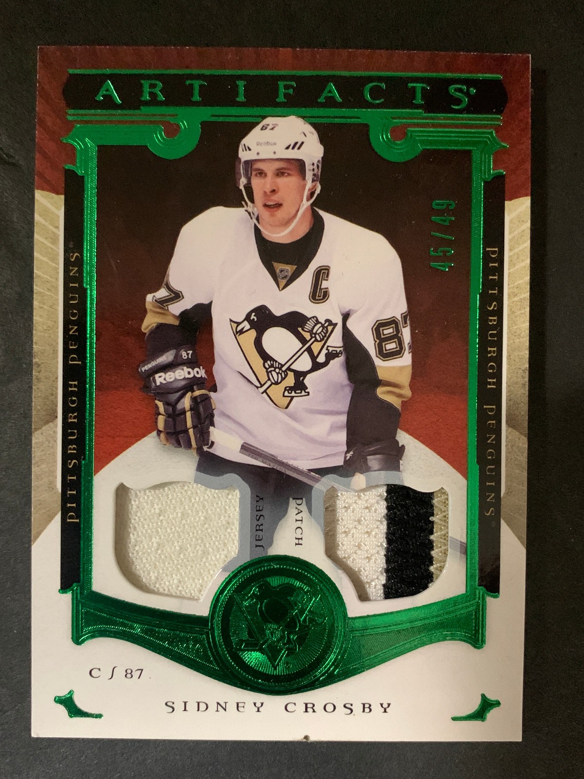 2015 Upper Deck Artifacts Duel Emerald #118 Sidney Crosby /49 Jersey Patch