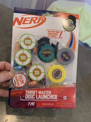 NERF Target Master Disc Launcher 7 pc ages 5+ 2022 Hasbro