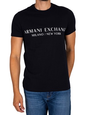 

Мужская футболка с принтом Armani Exchange, синяя, Синий, 8NZT72-Z8H4Z-1510