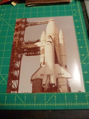 Vintage NASA Space Shuttle Columbia STS-1 on the Pad Kodak Color Photograph