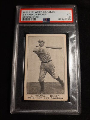 1921 E121 American Caramel J. Franklin Baker Series Of 80 PSA VG 3