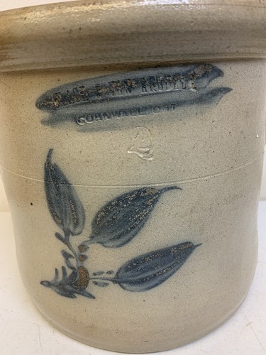 Flack & Van Ardsdale  2 Gallon Salt Glaze stoneware crock