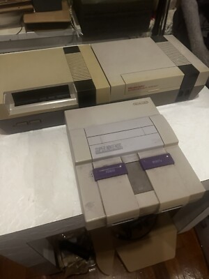 Lot of 3 - Nintendo NES And SNES Consoles, controllers And Games.