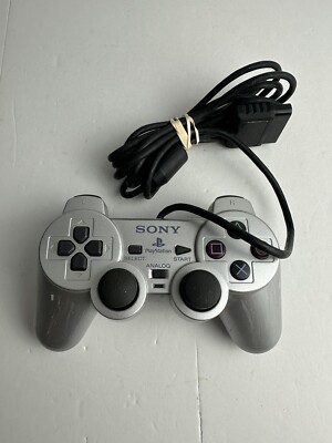 Original Sony Playstation 2 Silver PS2 Dualshock 2 Controller OEM - TESTED