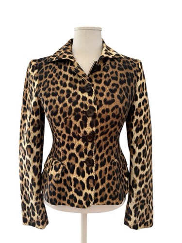 MOSCHINO モスキーノ コート レオパード ヒョウ柄 Moschino Cheap and Chic Vintage Women's Sz XS Leopard Print
