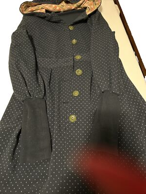 Matilda Jane  Coat Jacket Navy Blue You & Me Beatrice Willow Hood Polka Dot S
