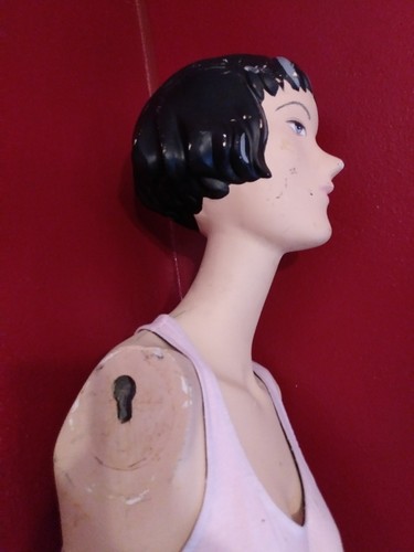 Vintage Mannequin body Display Prop Painted Face shoes 6 ft female hipshot solid