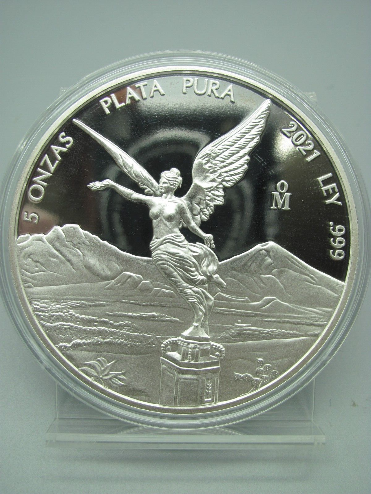 2021 5 Onzas .999 Fine Mexican Silver Proof Libertad in