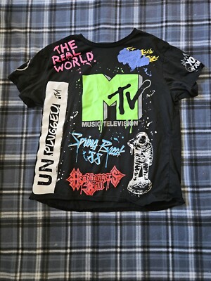 Men's MTV Decal T-Shirt - 3XL Black