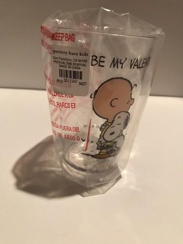 Pottery Barn Kids Peanuts VALENTINE’S Tumbler Cup Be My Valentine Snoopy NEW