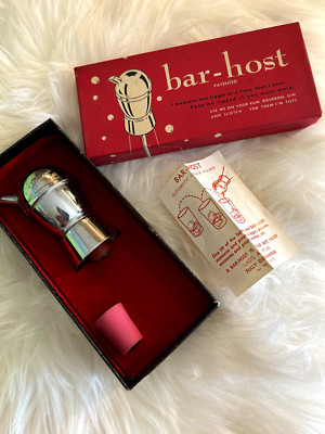 Bar Host Automatic Liquor Jigger Pourer Complete Set Mid-Century Style Decor