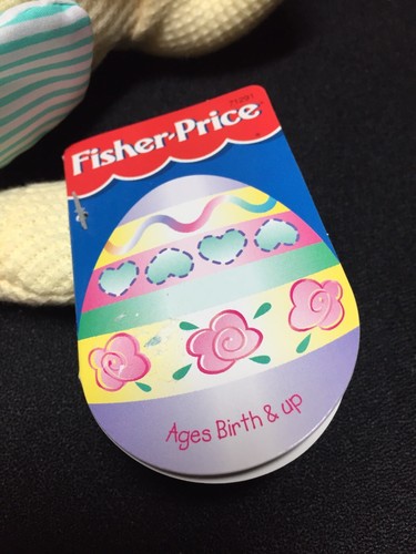 1997 Fisher Price Yellow Thermal Easter Cozies Bunny Rabbit Plush Bow Tie Cozy