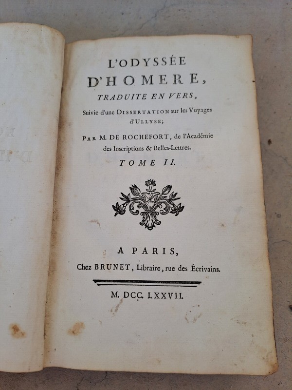Edition Originale - L'OdyssÃ©E D'Homere Traduite En Vers - 1824 - M. De Rochefort